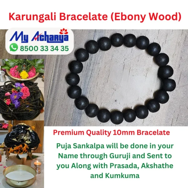 10mm Karungali Bracelate (Ebony Wood)