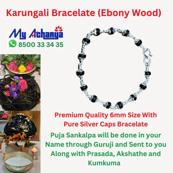 6mm Karungali Bracelate (Ebony Wood)
