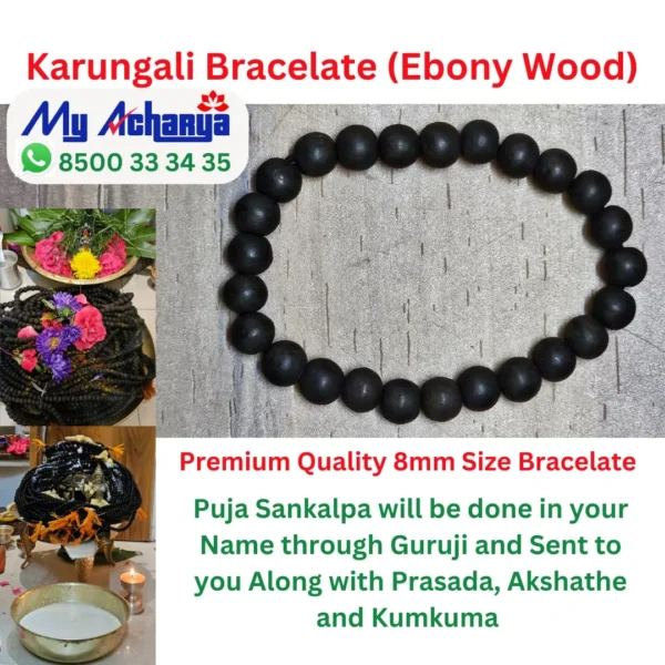 8mm Karungali Bracelate (Ebony Wood)