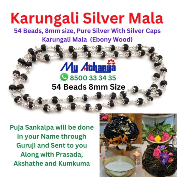 8mm Karungali Silver Mala